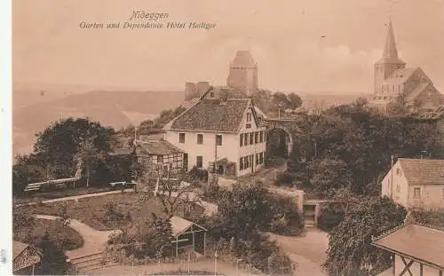 [Ansichtskarte] 5168 NIDEGGEN, Hotel Heiliger, Garten und Dependance, 1909. 