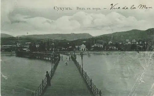 [Ansichtskarte] GEORGIEN - ABCHASIEN - SOCHUMI, Blick vom Meer, 1907. 
