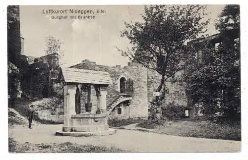 [Ansichtskarte] 5168 NIDEGGEN, Burghof mit Brunnen, Verlag Müller. 