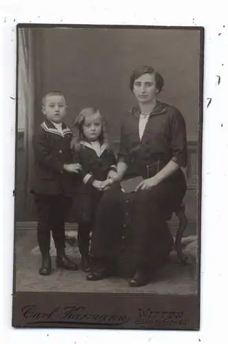 [Ansichtskarte] KINDER / CHILDREN, CDV - Hartphoto, Kinderpaar in Matrosenanzug, Photograph Carl Karmann - Witten. 