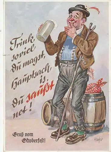 [Ansichtskarte] HUMOR - BIER / ALKOHOL, Oktoberfest München. 