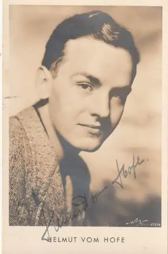 FILM STARS - HELMUT VOM HOFE, Autogramm mit Widmung, 1940