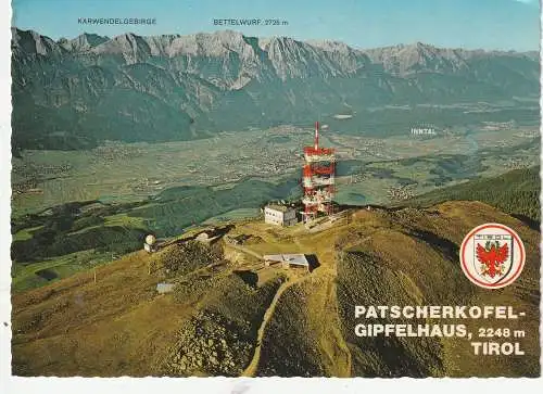 [Ansichtskarte] A 6080 INNSBRUCK - IGLS, Patscherkofel Gipfelhaus, Luftaufnahme. 