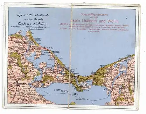 [Ansichtskarte] POMMERN - WOLLIN & USEDOM & Umgebung, Doppelkarte, Einriss in der Mittelfaltung, Verlag Simonsen. 