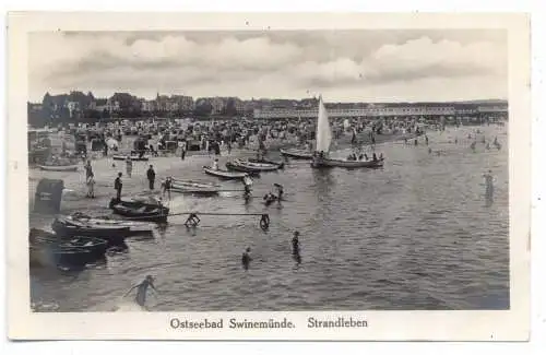 [Ansichtskarte] POMMERN - SWINEMÜNDE / SWINOUJSCIE, Strandleben, Verlag Bäcker. 