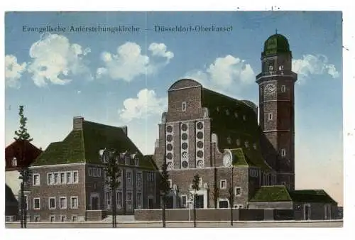 4000 DÜSSELDORF - OBERKASSEL, Evangelische Auferstehungskirche, 20er Jahre
