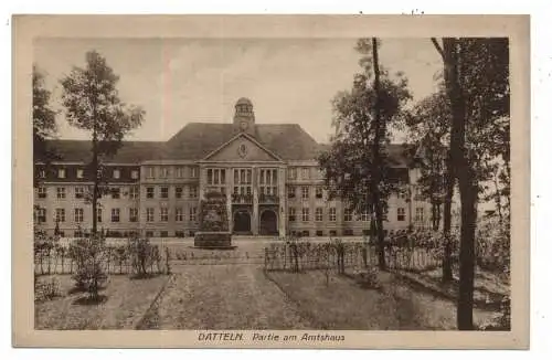 [Ansichtskarte] 4354 DATTELN, Amtshaus mit Vorplatz, 1923, Verlag Mersmann. 
