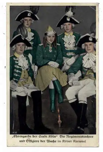5000 KÖLN - KARNEVAL, "Ehrengarde der Stadt Köln", Regimentstochter und Offiziere, kl. Eckdruckstelle