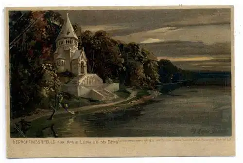 KÜNSTLER / ARTIST - ZENO DIEMER, "Gedächtsniskapelle für König Ludwig II bei Berg", Starnberger See