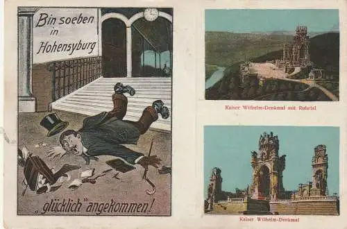 [Ansichtskarte] 4600 DORTMUND - HOHENSYBURG, "Bin soeben in Hohensyburg glücklich angekommen". 