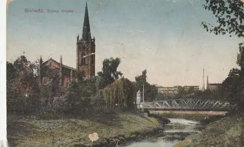 OBER - SCHLESIEN - GLEIWITZ / GLIWICE, Evangelische Kirche, kleine Überflächenmangel