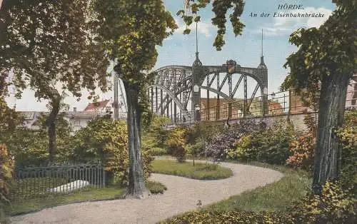 [Ansichtskarte] 4600 DORTMUND - HÖRDE, An der Eisenbahnbrücke, 20er Jahre. 