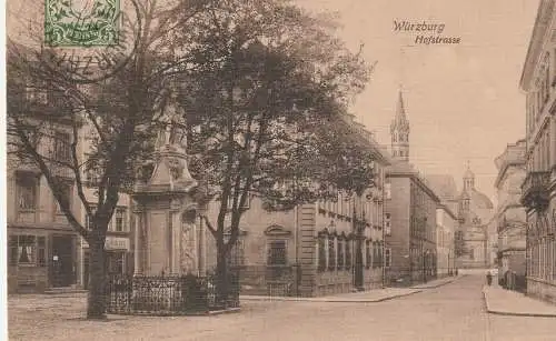 [Ansichtskarte] 8700 WÜRZBURG, Hofstrasse, Neptunbrunnen, 1910, Verlag Trenkler. 