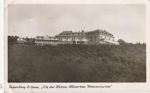 5330 KÖNIGSWINTER, Petersberg, "Sitz der Hohen Alliierten Kommission", 1951, franz. Militärpost, Druckstellen