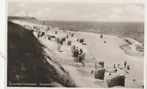 [Ansichtskarte] POMMERN - FISCHERKATEN / REWAL, Strandleben 1933. 