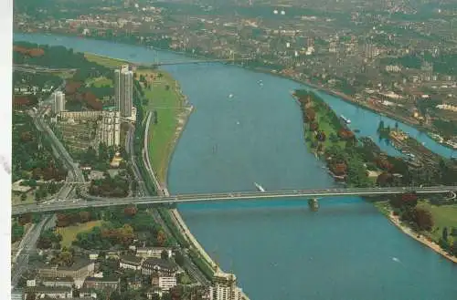 5000 KÖLN - NIEHL /- MÜLHEIM, Zoobrücke / Mülheimer Brücke, Luftaufnahme 1975