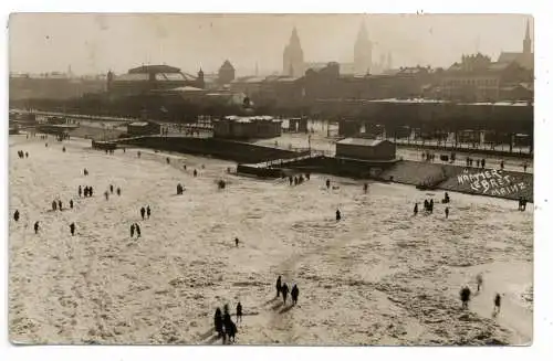[Ansichtskarte] 6500 MAINZ, Der zugefrorene Rhein, 1929. 