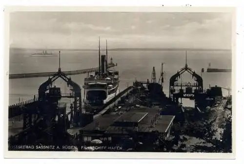 [Ansichtskarte] 0-2355 SASSNITZ / RÜGEN, Fährschiffhafen, Verlag Wilde. 