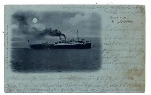 [Ansichtskarte] OZEANSCHIFFE - "SEEADLER", Seebäderschiff Norddeutscher lloyd, 1899, rückseitig Klebereste. 