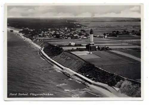 [Ansichtskarte] POMMERN - SEEBAD HORST, Luftaufnahme, Leuchtturm, 30er Jahre. 