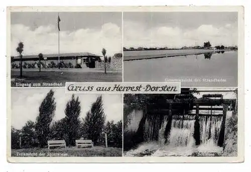 [Ansichtskarte] 4270 DORSTEN - HERVEST, Strandbad, Schleuse, 30er Jahre. 