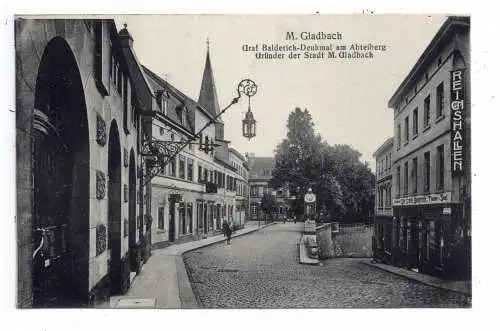 [Ansichtskarte] 4050 MÖNCHENGLADBACH, Abteiberg, Graf-Balderich Denkmal, Reichshallen Graf Balderich Theater - Saal, 1927. 