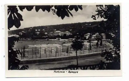 [Ansichtskarte] SLO 6320 PIRAN /  PIRANO - PORTOROZ / PORTOROSE, Spiaggia / Strand, 1935. 