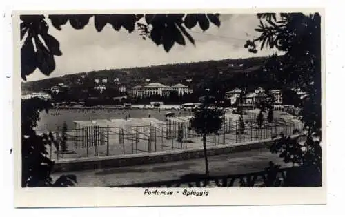 [Ansichtskarte] SLO 6320 PIRAN /  PIRANO - PORTOROZ / PORTOROSE, Spiaggia / Strand, 1935. 