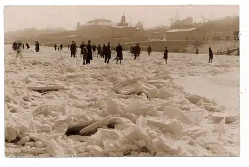 [Ansichtskarte] 6500 MAINZ, Der zugefrorene Rhein, 1929. 