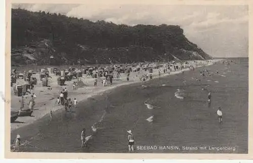 0-2253 HERINGSDORF - BANSIN, Strand mit Langenberg, 1932
