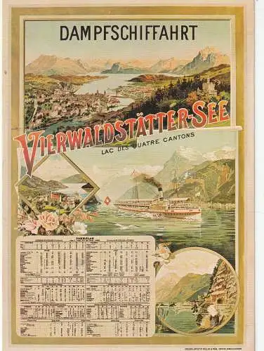 [Ansichtskarte] BINNENSCHIFFE - ZUGER SEE, Werbeplakat 1896, REPRO. 