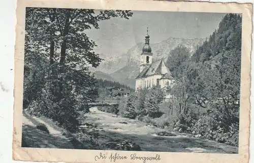 [Ansichtskarte] 8240 BERCHTESGADEN - RAMSAU, Pfarrkirche St. Sebastian, Verlag Heinrich Hoffmann, # 2068, 1942, Druckstellen. 