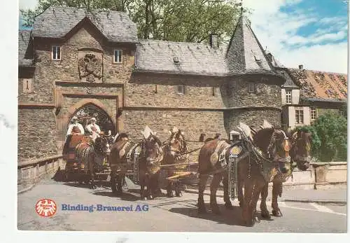 [Ansichtskarte] 6000 FRANKFURT, Sechser Festzug BINDING - Brauerei. 