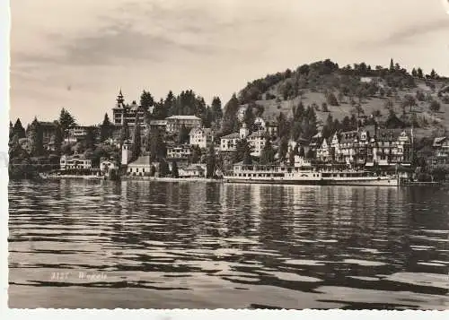 [Ansichtskarte] CH 6353 WEGGIS LU, Blick vom See, Dampfer am Anleger, Verlag Suter. 