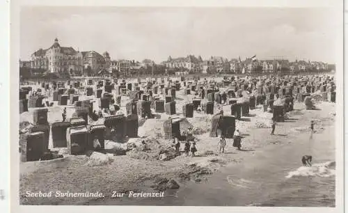 [Ansichtskarte] POMMERN - SWINEMÜNDE / SWINOUJSCIE, Strand zur Ferienzeit, Verlag Weil. 
