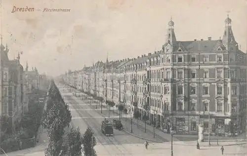 [Ansichtskarte] 0-8000 DRESDEN, Fürstenstrasse, 1910, leichte Druckstelle. 