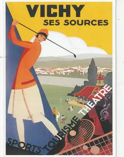 SPORT - GOLF, Werbeplakat Vichy, REPRO