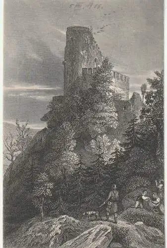 NIEDER - SCHLESIEN - HIRSCHBERG - HERMSDORF / JELENA GORA, Ruine Kynast, Künstler-Karte, 1906
