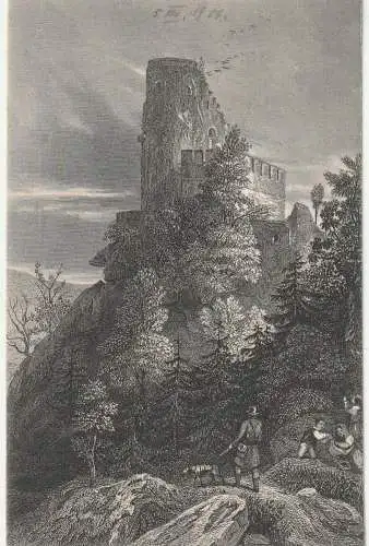 NIEDER - SCHLESIEN - HIRSCHBERG - HERMSDORF / JELENIA GORA, Ruine Kynast, Künstler-Karte, 1906
