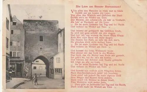 [Ansichtskarte] 5300 BONN, "Die Lore am Bonner Sternentore", 1914. 