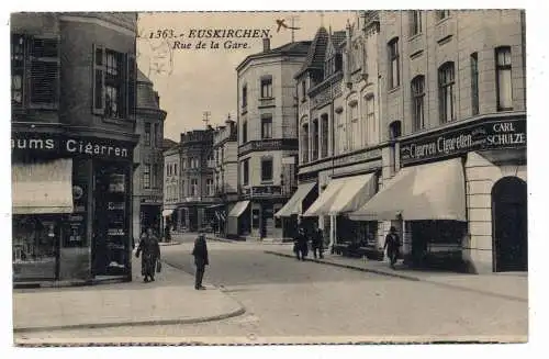 [Ansichtskarte] 5350 EUSKIRCHEN, Bahnhofstrasse, jede Menge Zigarrengeschäfte, 1924, Nadelloch. 