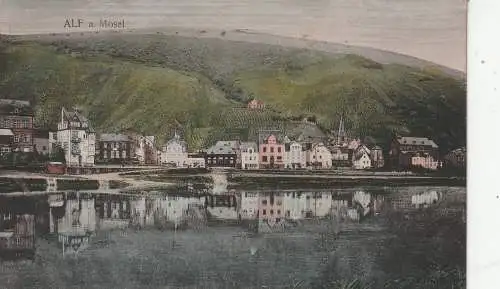 [Ansichtskarte] 5584 ALF, Blick über die Mosel auf den Ort und die Weinberge, coloriert, Verlag Kaufmann. 