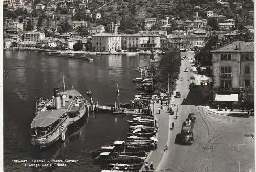 I 22100 COMO, Piazza Cavour, Personenschiff am Anleger