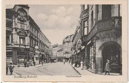 [Ansichtskarte] 4100 DUISBURG - RUHRORT, Fabrikstrasse, Ladengeschäfte. 