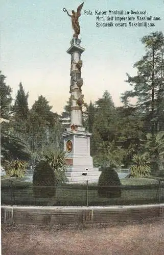 HR 52100 PULA / POLA, Kaiser Maximilian Denkmal, coloriert, Verlag Trenkler