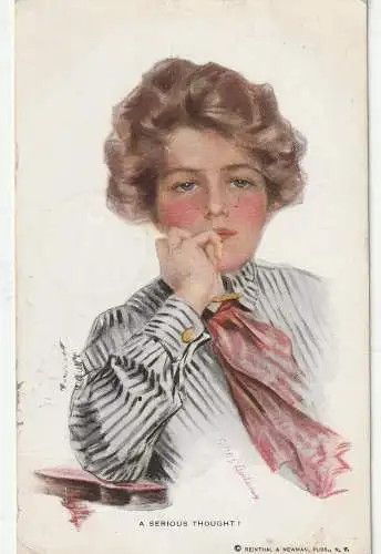 KÜNSTLER - ARTIST - PHILIP BOILEAU , "A Serious Thought !", Reinthal & Newman, 1913