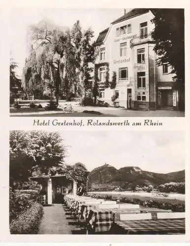 [Ansichtskarte] 5480 REMAGEN - ROLANDSWERTH, Hotel Restaurant Cafe "Gretenhof", 2 Abbildungen, Kleinformat. 