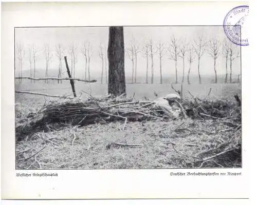 [Ansichtskarte] B 8620 NIEUWPOORT, 1. Weltkrieg, Deutscher Beobachtungsposten vor Nieuport, Photo 24 x 16,7 cm. 