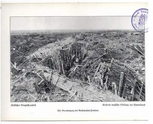 F 59280 ARMENTIERES, 1. Weltkrieg, eroberte englische Stellung vor Armentieres, Photo 24 x 16,6 cm