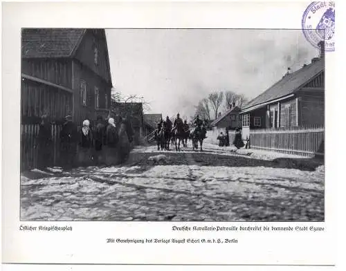 [Ansichtskarte] LIETUVA / LITAUEN - SIAULIAI / SCHAULEN / SWAWLE, 1. Weltkrieg, Deutsche Kavallerie Patrouille, Photo 24 x 16,7 cm. 